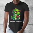 Readasaurus Reading Dinosaur Book Reader Bookworm Men's V-Neck T-Shirt