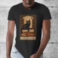 The Reader Cat Book Reading Halloween Tarot Card Men's V-Neck T-Shirt The Reader Cat Book Reading Halloween Tarot Card Men's V-Neck T-Shirt