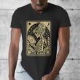 The Reader Tarot Card Book Lover Skeleton Reading Book Men's V-Neck T-Shirt