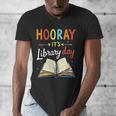 Reading Books Bibliophile Hooray It's Library Day Men's V-Neck T-Shirt Reading Books Bibliophile Hooray It's Library Day Men's V-Neck T-Shirt