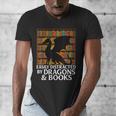 Reading Dragon Easily Distracted By Dragons And Books Men's V-Neck T-Shirt