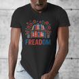 Reading Freadom Freedom Book Lover 4th Of July Men Women Men's V-Neck T-Shirt Reading Freadom Freedom Book Lover 4th Of July Men Women Men's V-Neck T-Shirt
