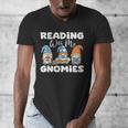 Reading With My Gnomies Gnomes Books Lover Bookworm Men's V-Neck T-Shirt Reading With My Gnomies Gnomes Books Lover Bookworm Men's V-Neck T-Shirt