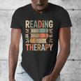 Reading Is My Therapy Book Lover Men's V-Neck T-Shirt Reading Is My Therapy Book Lover Men's V-Neck T-Shirt