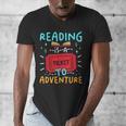 Reading Is A Ticket To Adventure Fun Book Lovers Fun Men's V-Neck T-Shirt Reading Is A Ticket To Adventure Fun Book Lovers Fun Men's V-Neck T-Shirt