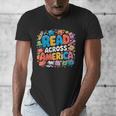 Reads Across Tee America Books Reader Reading Teacher Men's V-Neck T-Shirt