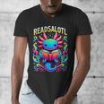 Readsalotl Axolotl Book Lovers Axolotls Men's V-Neck T-Shirt Readsalotl Axolotl Book Lovers Axolotls Men's V-Neck T-Shirt