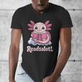 Readsalotl Axolotl Reading Cute Book Lover Bookworm Men's V-Neck T-Shirt Readsalotl Axolotl Reading Cute Book Lover Bookworm Men's V-Neck T-Shirt