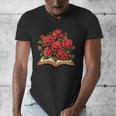 Red Roses Flowers Book Floral Men's V-Neck T-Shirt Red Roses Flowers Book Floral Men's V-Neck T-Shirt