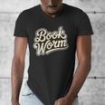 Retro Book Worm Reading For Book Lovers Men's V-Neck T-Shirt Retro Book Worm Reading For Book Lovers Men's V-Neck T-Shirt