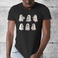 Retro Ghost Reading Books Halloween Bookish Ghost Bookworm Men's V-Neck T-Shirt Retro Ghost Reading Books Halloween Bookish Ghost Bookworm Men's V-Neck T-Shirt