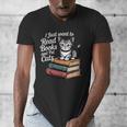 Retro I Just Want To Read Books And Pet Cats Cat For Men Women Kids Men's V-Neck T-Shirt Retro I Just Want To Read Books And Pet Cats Cat For Men Women Kids Men's V-Neck T-Shirt