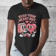 Retro Read Your Heart Out Valentine's Day Teacher Book Lover Men's V-Neck T-Shirt