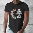 Retro So Many Books Little Time Book Clock Reading Men's V-Neck T-Shirt