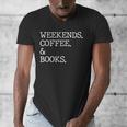 Weekends Coffee And Books Reading Lovers And Coffee Men's V-Neck T-Shirt