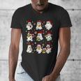 Santa Ghost Reading Books Christmas Library Teacher Men's V-Neck T-Shirt Santa Ghost Reading Books Christmas Library Teacher Men's V-Neck T-Shirt