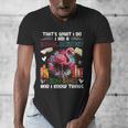 School Secretary Read Books And Know Things Flowers Flamingo Men's V-Neck T-Shirt