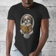 Shih Tzu Book How To Train Your Human Funny Dog Motif Men's V-Neck T-Shirt