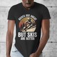 Skier BOOKS ARE GREAT BUT SKIS ARE BETTER Vintage Men's V-Neck T-Shirt