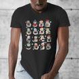 Snowman Reading Book Christmas Cozy Book Lover Bookish Men's V-Neck T-Shirt Snowman Reading Book Christmas Cozy Book Lover Bookish Men's V-Neck T-Shirt