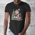 Snowman Reading Book Lovers Christmas Librarian Bookworm Men's V-Neck T-Shirt