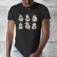 Snowman Reading Book Santa Christmas Bookish Teacher Men's V-Neck T-Shirt