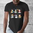 Snowman Reading Books Teacher Christmas Librarian Bookworm Men's V-Neck T-Shirt