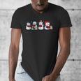 Snowman Reading Books Teacher Librarian Bookworm Christmas Men's V-Neck T-Shirt