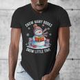 Snowman Reading Snow Many Books Snow Little Time Winter Men's V-Neck T-Shirt