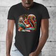 Squirrel Reading a Book Lover Bookworm Men's V-Neck T-Shirt