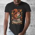 Squirrel Reading Book Lovers Fall Leaves Library Books Men's V-Neck T-Shirt Squirrel Reading Book Lovers Fall Leaves Library Books Men's V-Neck T-Shirt