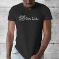 Stack Of Books Get Lit Book Reading Reader Men's V-Neck T-Shirt
