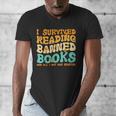 I Survived Reading Banned Books Read Librarian Men Women Men's V-Neck T-Shirt I Survived Reading Banned Books Read Librarian Men Women Men's V-Neck T-Shirt