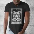 Tarot Card Vintage Pit Bull Pittie Dog Book Lover The Reader Men's V-Neck T-Shirt