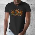 Teacher Fall Thanksgiving Turkey Reading Books Lovers Men's V-Neck T-Shirt