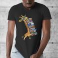 Teacher Shirt Giraffe Holding Books Bookworm Librarian Men's V-Neck T-Shirt Teacher Shirt Giraffe Holding Books Bookworm Librarian Men's V-Neck T-Shirt