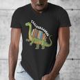 Teachersaurus Dinosaur Teachers Dino Reading Book Librarian Men's V-Neck T-Shirt