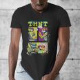 Teenage Mutant Ninja Turtles Retro Neon Comic Book Panels Men's V-Neck T-Shirt