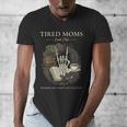 Tired Moms Book Club Dark Floral Coffee Skeleton Men's V-Neck T-Shirt