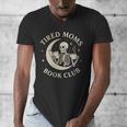 Tired Moms Book Club Skeleton Reading Books Moon Men's V-Neck T-Shirt