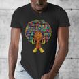 History Month Afro Women Book Lover Librarian Teacher Men's V-Neck T-Shirt
