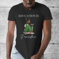 History Month Education Is Freedom Books Black Teacher Men's V-Neck T-Shirt History Month Education Is Freedom Books Black Teacher Men's V-Neck T-Shirt