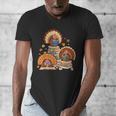 Turkey Read Books Reading Fall Thanksgiving Teacher Men's V-Neck T-Shirt
