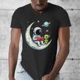 UFO Alien Astronaut Reading Book In Space Men's V-Neck T-Shirt UFO Alien Astronaut Reading Book In Space Men's V-Neck T-Shirt