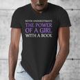 Never Underestimate Girl With A Book Women Inspiration Quote Men's V-Neck T-Shirt Never Underestimate Girl With A Book Women Inspiration Quote Men's V-Neck T-Shirt
