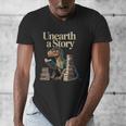 Unearth A Story Dinosaur Reading a Library Book Men's V-Neck T-Shirt Unearth A Story Dinosaur Reading a Library Book Men's V-Neck T-Shirt