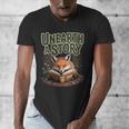 Unearth A Story Fox Reads a Book Men's V-Neck T-Shirt Unearth A Story Fox Reads a Book Men's V-Neck T-Shirt