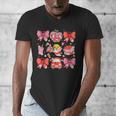 Valentine Cupid Coquette Pink Bow Apple Books Teacher Men's V-Neck T-Shirt