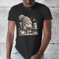Vintage Cute Gnome Reading Book Coffee Cute Gnome Graphic Men's V-Neck T-Shirt Vintage Cute Gnome Reading Book Coffee Cute Gnome Graphic Men's V-Neck T-Shirt