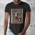 Vintage Style Read Books Lift Weights Fight Fascists Retro Men's V-Neck T-Shirt